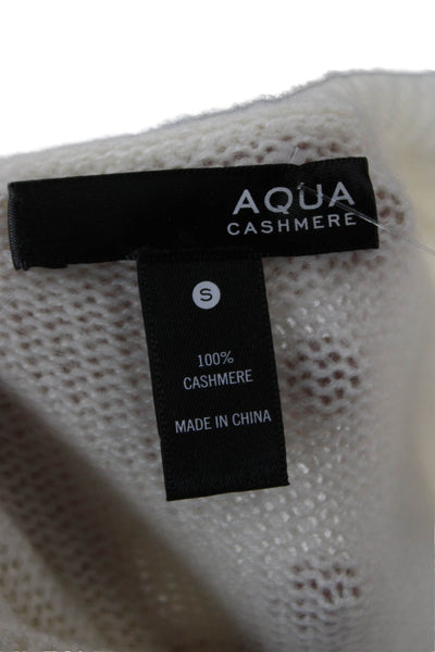Aqua Cashmere Unisex Beige 100% Cashmere Crew Neck Pullover Sweater Size S
