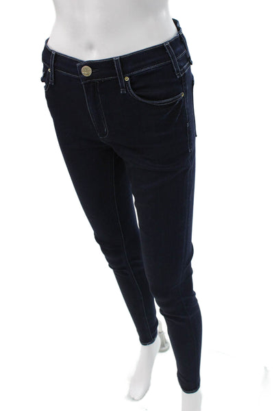 McGuire Womens Skinny Jeggings Dark Blue Mid Rise Button Size 27