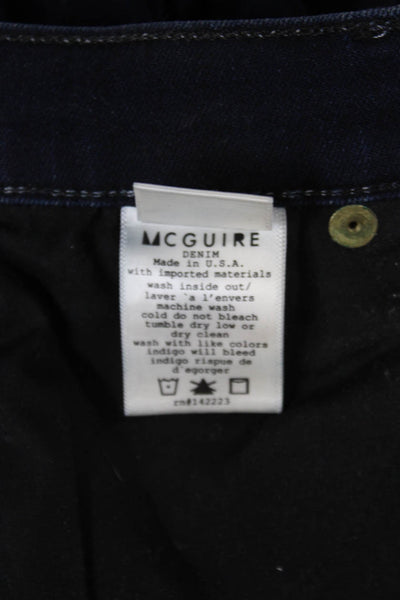 McGuire Womens Skinny Jeggings Dark Blue Mid Rise Button Size 27