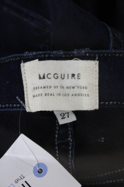 McGuire Womens Skinny Jeggings Dark Blue Mid Rise Button Size 27