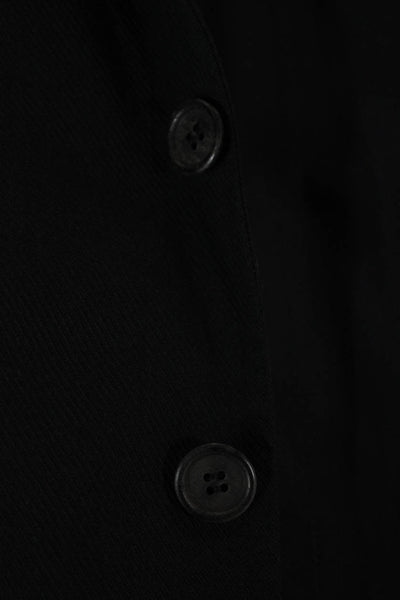 Balenciaga Women Black Overcoat Polyester Blend Button Size 40