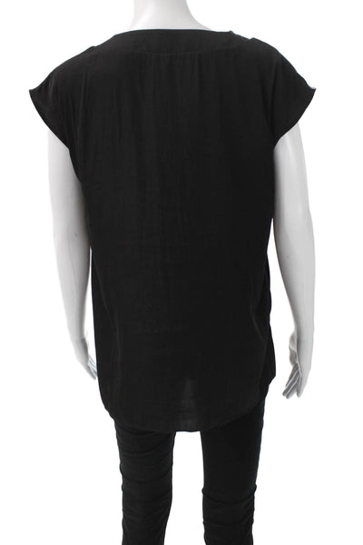 Lola & Sophie Women V-Neck Sleeveless Basic Blouse Black Size S