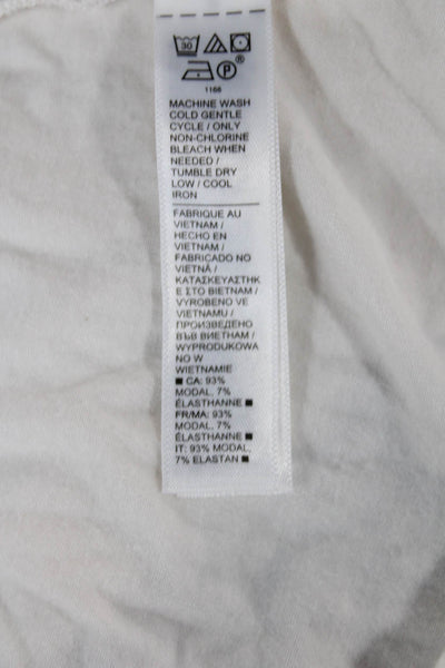 Athleta Women Basic White Modal Blend T-Shirt Long Sleeve Size XS