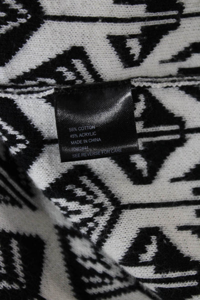 Nicole Miller Womens Black Aztec Sweater Dress Long Sleeve Size P2XL