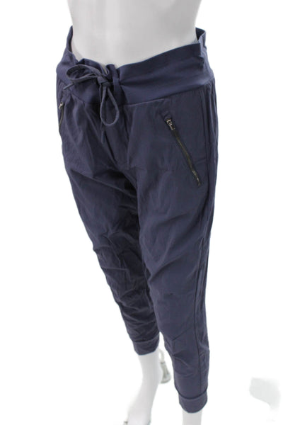 Athleta Womens Dark Blue Jogger Pants Drawstring Nylon Spandex 25in Size 4