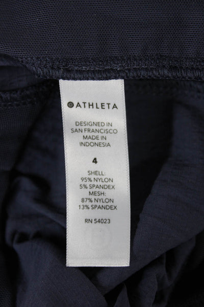 Athleta Womens Dark Blue Jogger Pants Drawstring Nylon Spandex 25in Size 4