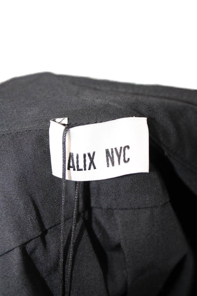 ALIX NYC Women Collared 3/4 Sleeve Black Button Up Blouse 97% Cotton Size L