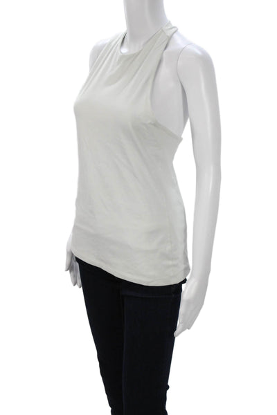 Susana Monaco Womens White High Neck Sleeveless Basic Tank Size L