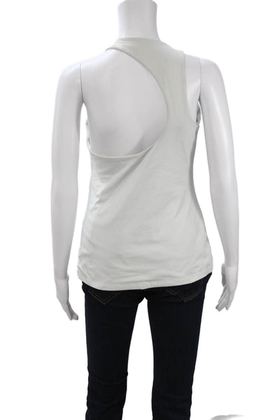 Susana Monaco Womens White High Neck Sleeveless Basic Tank Size L