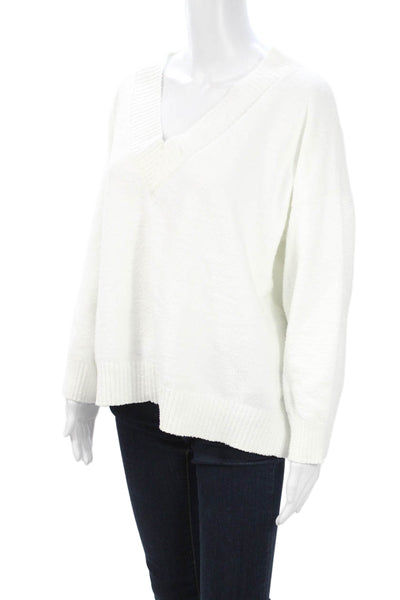 Eberjey Unisex White V-Neck Pullover Sweater Long Sleeve Size M
