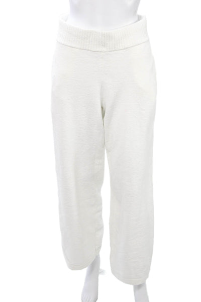 Eberjey Women White Sweatpants 100% Recycled Polyester Size M