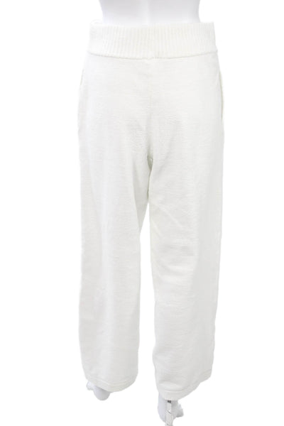 Eberjey Women White Sweatpants 100% Recycled Polyester Size M