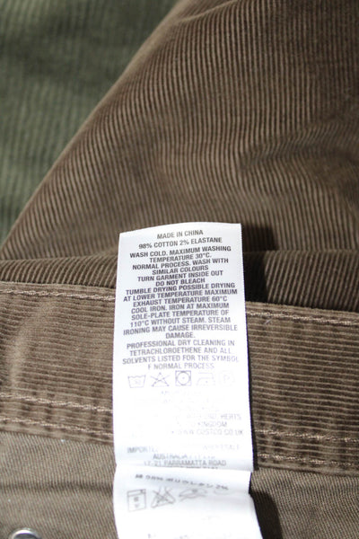 Kirkland Signature Men Brown Solid Cotton Stretch Button Pants Size 32