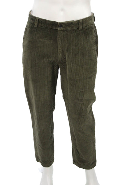 Brooks Brothers Mens Chino Striped Green Cotton Pants Size 33
