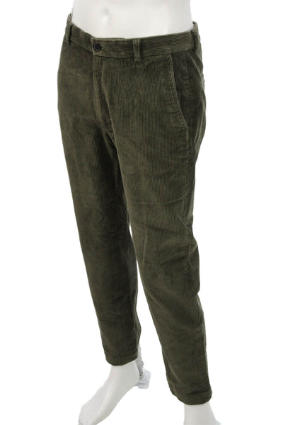 Brooks Brothers Mens Chino Striped Green Cotton Pants Size 33