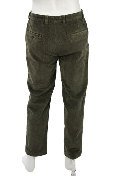 Brooks Brothers Mens Chino Striped Green Cotton Pants Size 33