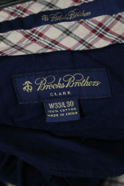Brooks Brothers Mens Chino Striped Green Cotton Pants Size 33
