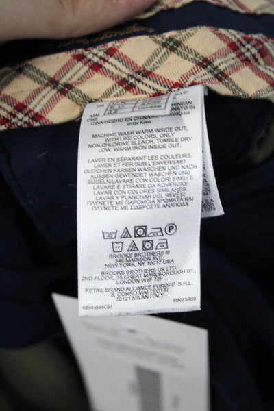 Brooks Brothers Mens Chino Striped Green Cotton Pants Size 33