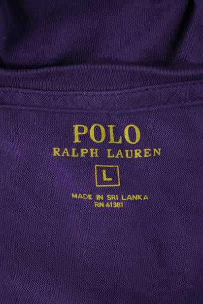 Polo Ralph Lauren Mens Purple Cotton Crew Neck Short Sleeve T-Shirt Size L