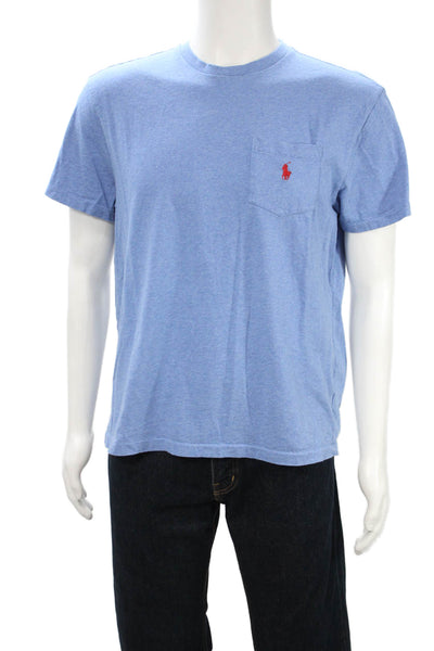 Polo Ralph Lauren Mens Blue Cotton Blend Crew Neck T-Shirt Size M