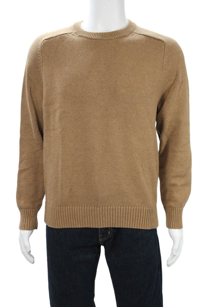 J Crew Mens Brown Pullover Crewneck 100% Cotton Long Sleeve Size M