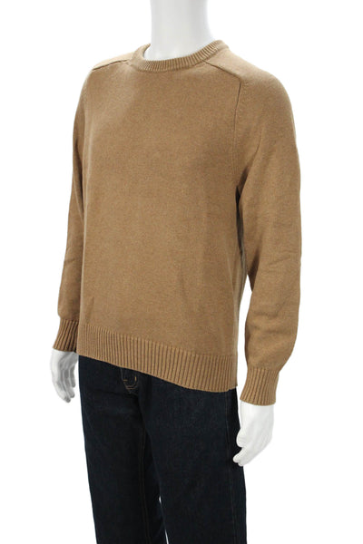 J Crew Mens Brown Pullover Crewneck 100% Cotton Long Sleeve Size M
