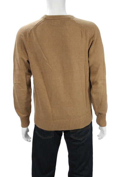 J Crew Mens Brown Pullover Crewneck 100% Cotton Long Sleeve Size M