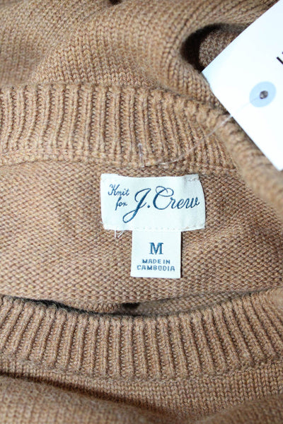 J Crew Mens Brown Pullover Crewneck 100% Cotton Long Sleeve Size M
