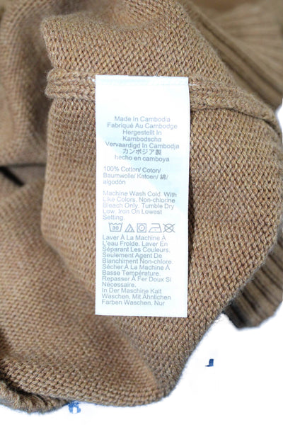 J Crew Mens Brown Pullover Crewneck 100% Cotton Long Sleeve Size M