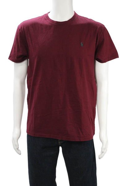 Polo Ralph Lauren Men's Red Cotton Blend Crew Neck Short Sleeve T-Shirt Size M