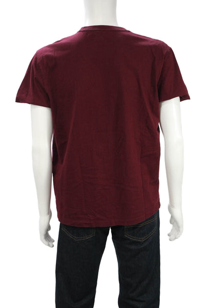 Polo Ralph Lauren Men's Red Cotton Blend Crew Neck Short Sleeve T-Shirt Size M
