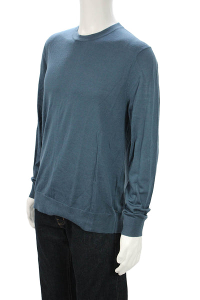 Banana Republic Mens Merino Wool Crewneck Pullover Sweater Blue Size M