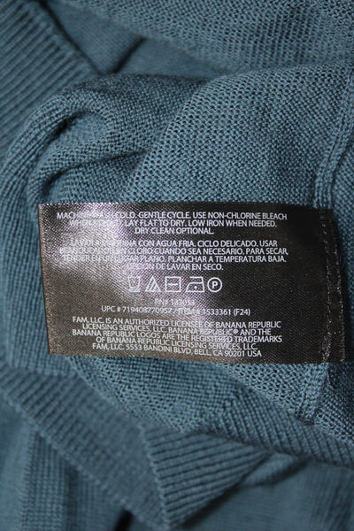 Banana Republic Mens Merino Wool Crewneck Pullover Sweater Blue Size M