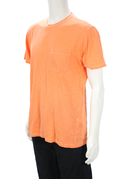 Vineyard Vines Mens Orange Solid Cotton Short Sleeve T-Shirt Beach Size M