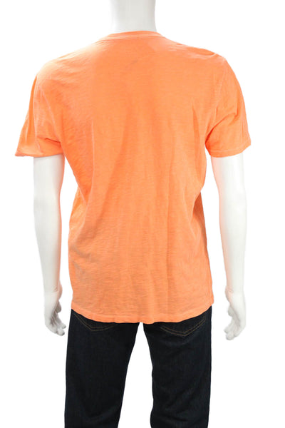 Vineyard Vines Mens Orange Solid Cotton Short Sleeve T-Shirt Beach Size M