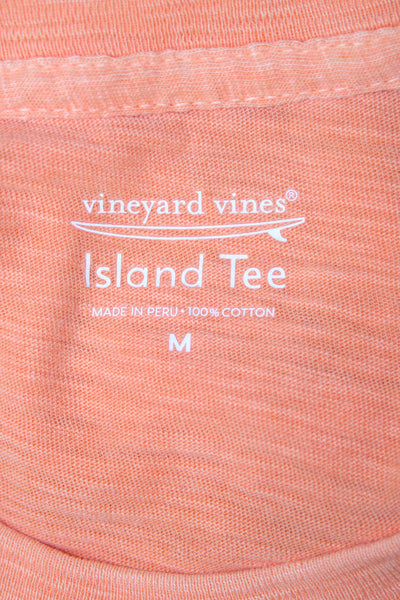 Vineyard Vines Mens Orange Solid Cotton Short Sleeve T-Shirt Beach Size M