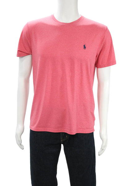 Polo Ralph Lauren Mens Pink Cotton Crew Neck Solid Short Sleeve T-Shirt Size M