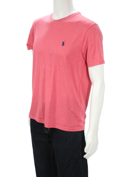 Polo Ralph Lauren Mens Pink Cotton Crew Neck Solid Short Sleeve T-Shirt Size M