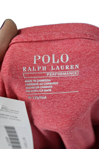 Polo Ralph Lauren Mens Pink Cotton Crew Neck Solid Short Sleeve T-Shirt Size M