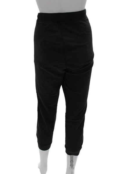 Leallo Unisex Jogger Sweatpants Black 100% Cotton Drawstring Size L