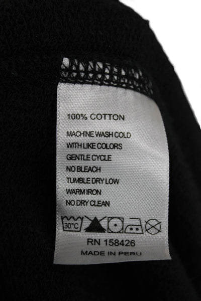 Leallo Unisex Jogger Sweatpants Black 100% Cotton Drawstring Size L