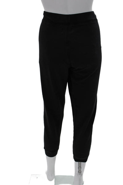 Leallo Unisex Jogger Sweatpants Black Drawstring 100% Cotton Size M