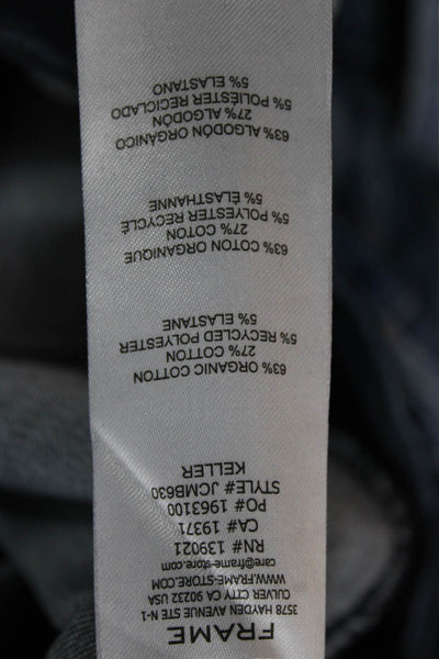 Frame Women Cropped Dark Blue 100% Cotton High Rise Pants Plus Size 1