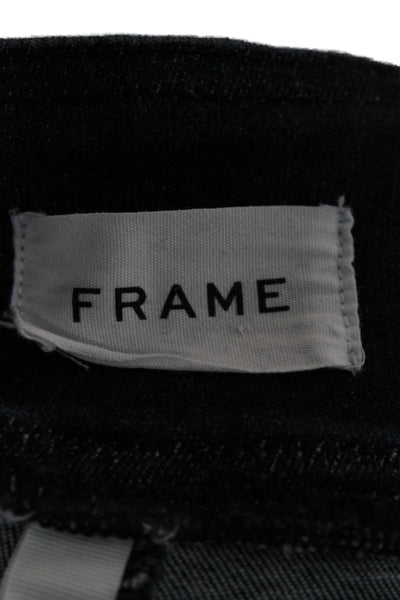 Frame Women Cropped Dark Blue 100% Cotton High Rise Pants Plus Size 1