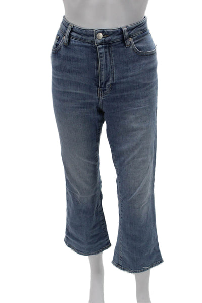 Frame Womens Cropped Flared Blue Mid Rise Jeans Size 27
