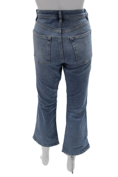 Frame Womens Cropped Flared Blue Mid Rise Jeans Size 27