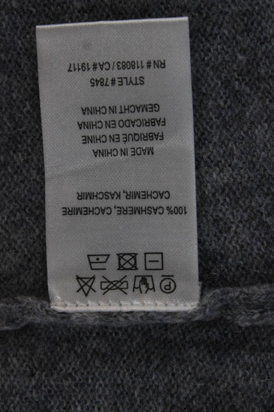 Minnie Rose Unisex Gray 100% Cashmere V-Neck Pullover Long Sleeve Size XS
