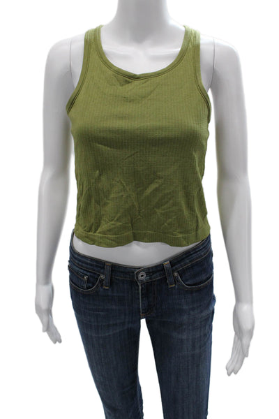 Lululemon Womens Cropped Tank Green Nylon Round Neck Army Size S