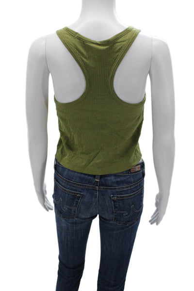Lululemon Womens Cropped Tank Green Nylon Round Neck Army Size S