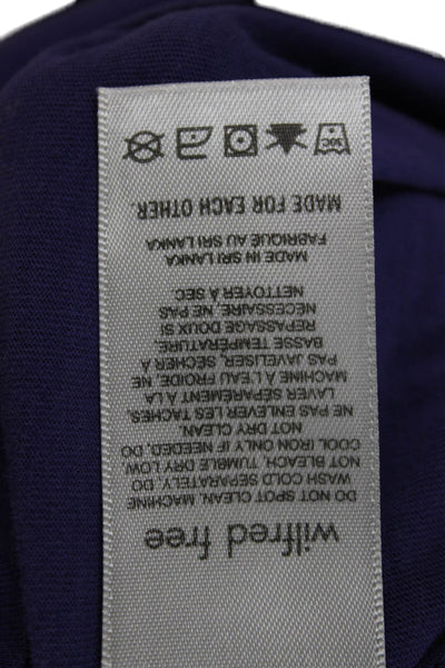 Wilfred Free Women Purple Basic Cotton Crew Neck Long Sleeve T-Shirt Size M